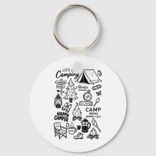 Lets Go Camping Nature Lover Campfire Adventure Aw Key Ring