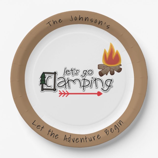 Let's Go Camping, Personalized Camping Plates (Front)