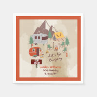 Let's Go Camping Rustic Woodsy Campground Birthday