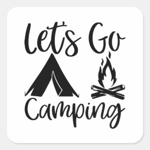 Let's Go Camping Square Sticker