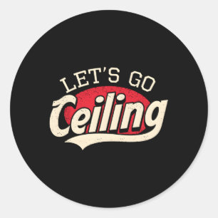 Let'S Go Ceiling Halloween Ceiling Fan Classic Round Sticker