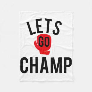Lets Go Champ Graphic Boxing Fleece Blanket
