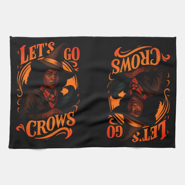 Let's Go Crows-Witch One-Double Sided Tea Towel (Horizontal)