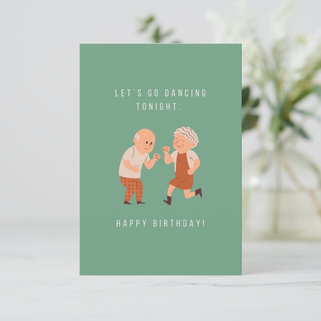 Let's Go Dancing Birthday Card (Standing Front)
