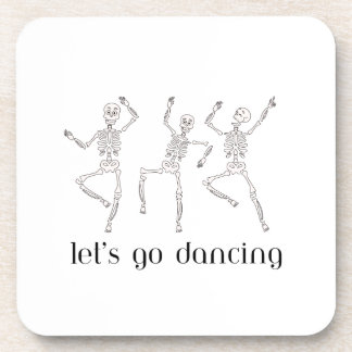 Lets Go Dancing with 3 skeleton on a coaster set