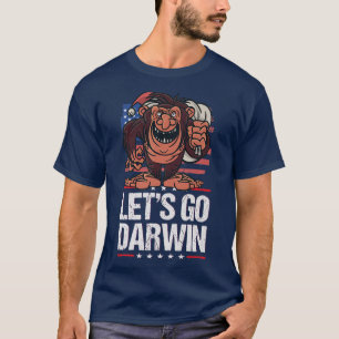 Let's Go Darwin USA Flag Vintage Bigfoot Sasquatch T-Shirt