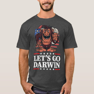 Let's Go Darwin USA Flag Vintage Bigfoot Sasquatch T-Shirt