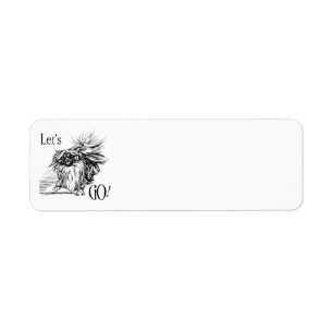 Let's Go! Eager Pekingese Doggie Return Address Label