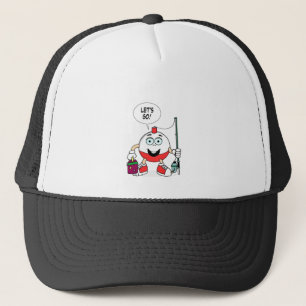 Lets go fishing bobber trucker hat