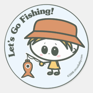 Let's Go Fishing Classic Round Sticker