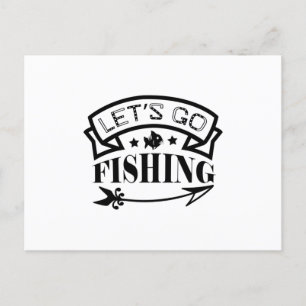 Lets Go Fishing Postcard