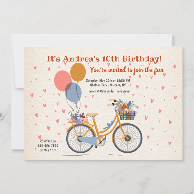 Let's Go For A Ride Invitation (Front)