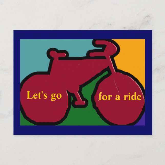 lets go for a ride postcard (Front)