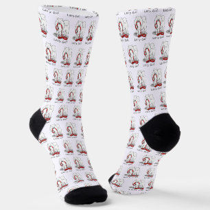Let's Go! (for a walk) Samoyed w red leash Funny Socks