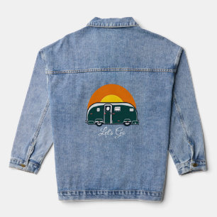 Let's Go! Fun Vintage Camper RV Denim Jacket