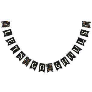 Let's Go Ghouls Black Halloween Costume Party  Bunting