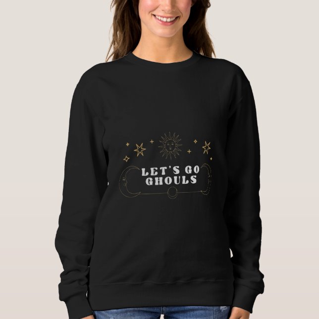 Let's Go Ghouls Cat Bride Wedding Bachelorette Par Sweatshirt (Front)