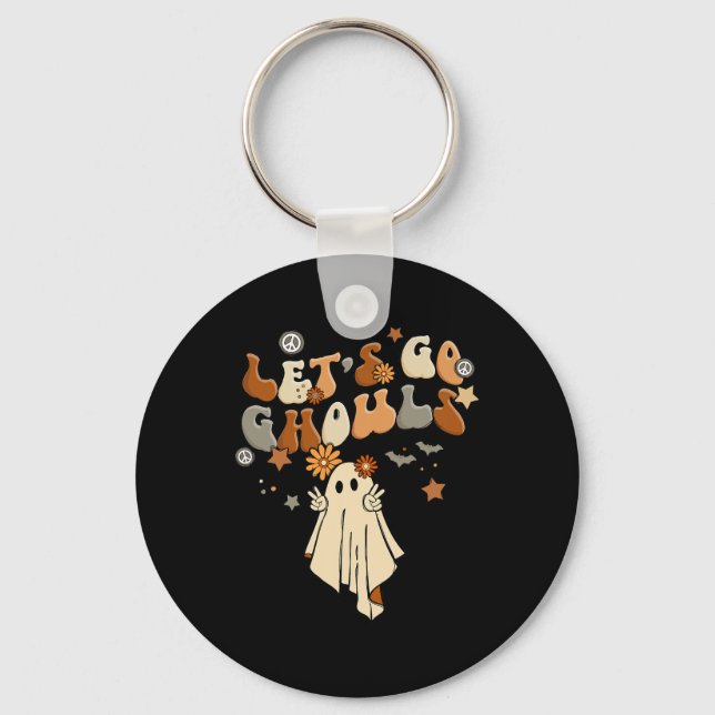 Let's Go Ghouls Comfy Halloween Cosy Autum  Fall  Key Ring (Front)