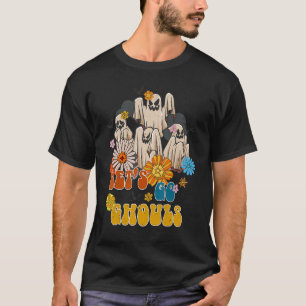 Lets Go Ghouls Cute Retro 70s 80s Groovy Halloween T-Shirt