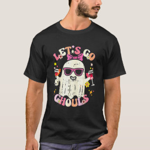 Let's Go Ghouls Ghost With Flowers Halloween Costu T-Shirt
