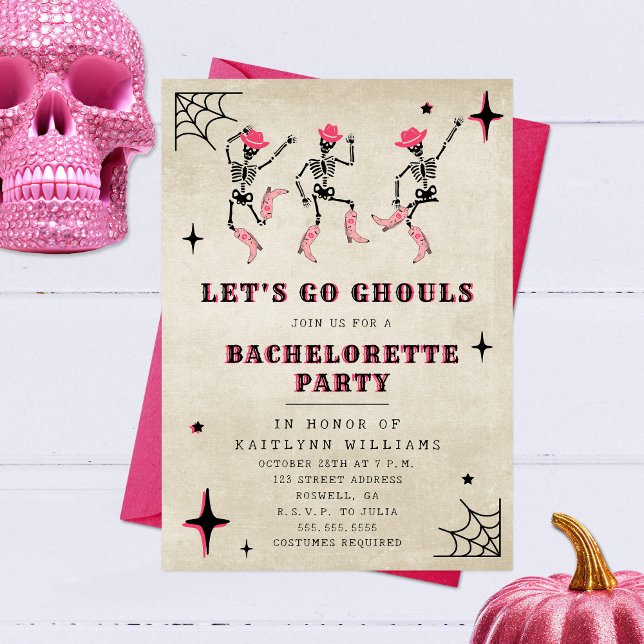 Let's Go Ghouls Halloween Bachelorette Party Invitation (Creator Uploaded)