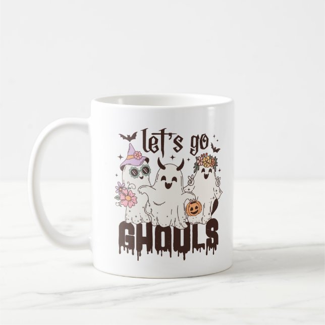 Let's Go Ghouls Halloween Coffee Mug (Left)