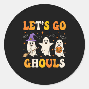 Let's Go Ghouls Halloween Ghost Costume Toddler Bo Classic Round Sticker