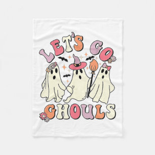Let's Go Ghouls Halloween Ghost Fleece Blanket