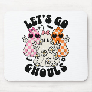 Let's Go Ghouls Halloween Ghost Floral Spooky Seas Mouse Pad