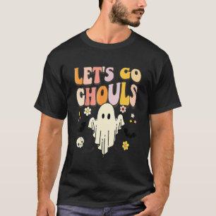 Lets Go Ghouls Halloween Ghost Groovy Retro 70s Hi T-Shirt