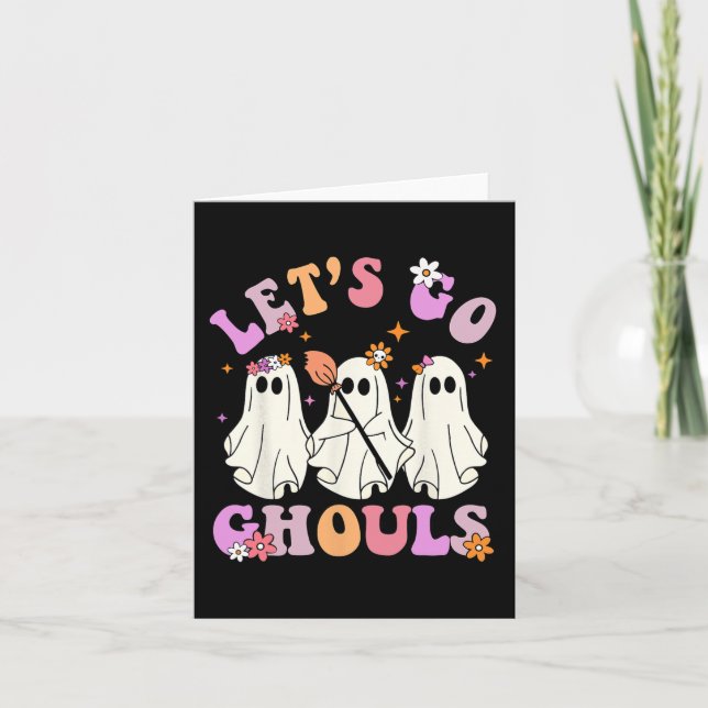 Let's Go Ghouls Halloween Ghost Outfit Costume Ret Card (Front)