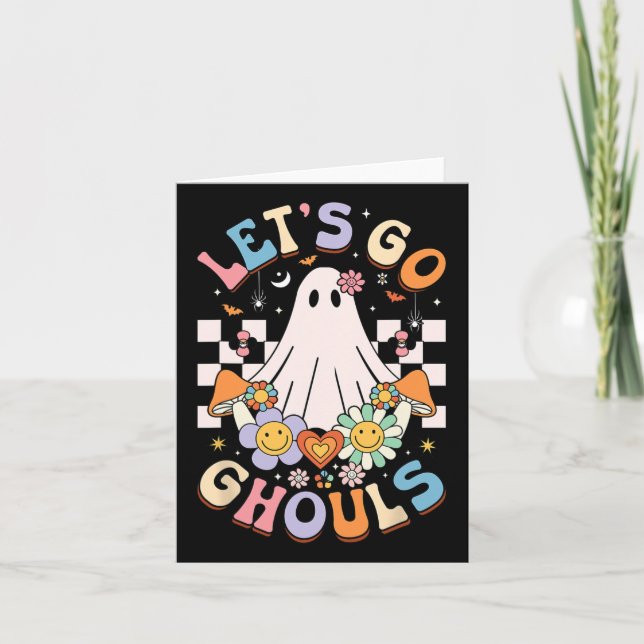 Let's Go Ghouls Halloween Ghost Outfit Costume Ret Card (Front)