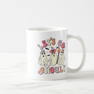 Let's Go Ghouls Halloween Ghost Outfit Costume Ret Coffee Mug