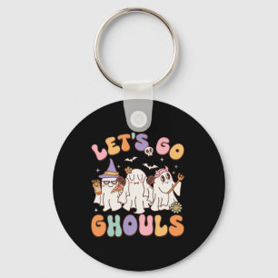 Let's Go Ghouls Halloween Ghost Outfit Costume Ret Key Ring