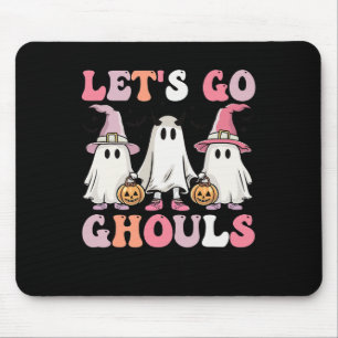 Let's Go Ghouls Halloween Ghost Outfit Costume Ret Mouse Pad
