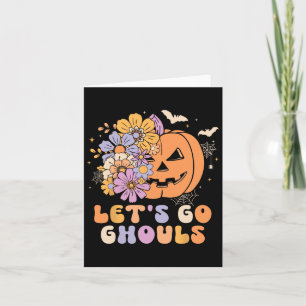 Let's Go Ghouls Halloween Pumpkin Costume Retro Gr Card