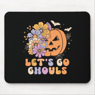 Let's Go Ghouls Halloween Pumpkin Costume Retro Gr Mouse Pad