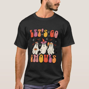 Let'S Go Ghouls Halloween Retro Ghost Pumpkin Wome T-Shirt