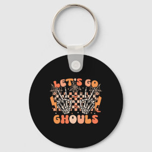 Let's Go Ghouls Halloween Skeleton Costume Retro G Key Ring