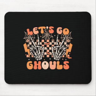 Let's Go Ghouls Halloween Skeleton Costume Retro G Mouse Pad