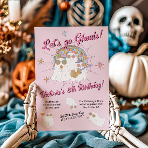 Let's Go Ghouls Hippie Disco Halloween Birthday Invitation
