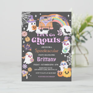 Let''s Go Ghouls Hippie Halloween Party Invitation