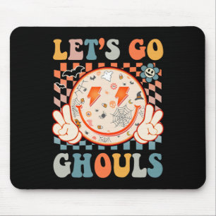 Let's Go Ghouls Hippie Smile Face Retro Halloween Mouse Pad