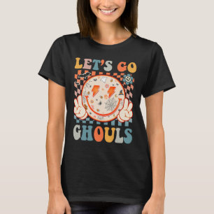 Let's Go Ghouls Hippie Smile Face Retro Halloween  T-Shirt
