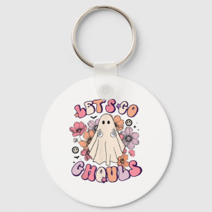 Let's Go Ghouls Retro Halloween Bychelorette Brida Key Ring