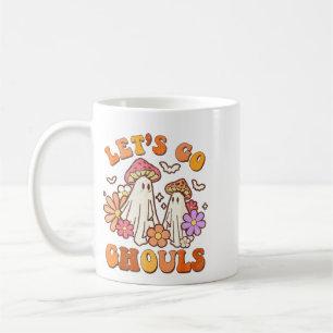 Lets go ghouls retro halloween coffee mug