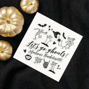 Let's Go Ghouls Spooky Whimsical Bachelorette Napkin