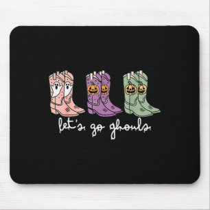 Let's Go Ghouls Western Cowgirl Boots Soky Hallowe Mouse Pad