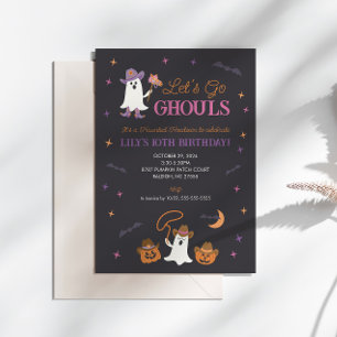 Let's Go Ghouls Western Halloween Birthday Invite