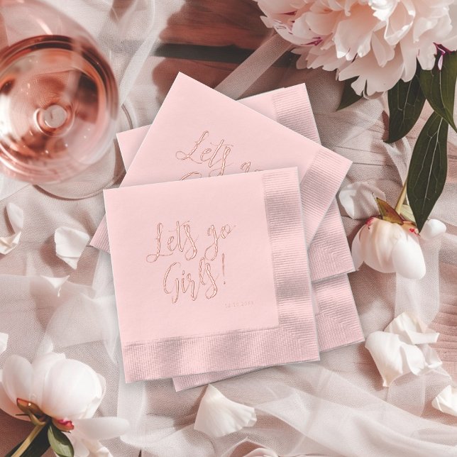 Let's go girls Bridal Shower Bachelorette Foil Napkins (Creator Uploaded)